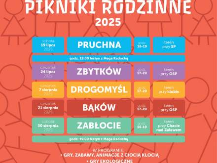 Wakacyjne Pikniki Rodzinne 2025 - plakat